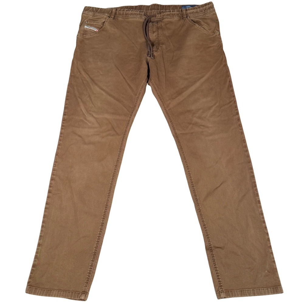 Diesel Krooley-NE JoggJeans Brown Tapered Stretch Pants Mens Size 40x31